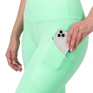 WOMEN ATHLETIC WIDE WAISTBAND FULL LENGTH LEGGINGS MINT